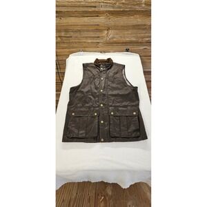 Mountain and Isles Brown Waxed Cotton Quilted Outdoor Hunting Vest XL